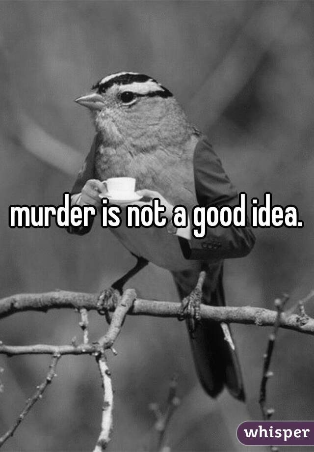 murder is not a good idea.