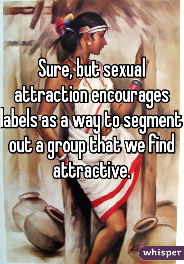 Sure, but sexual attraction encourages labels as a way to segment out a group that we find attractive.