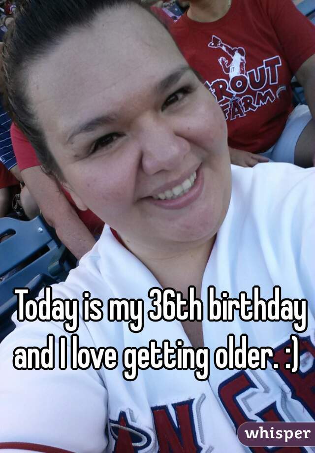 Today is my 36th birthday and I love getting older. :)  