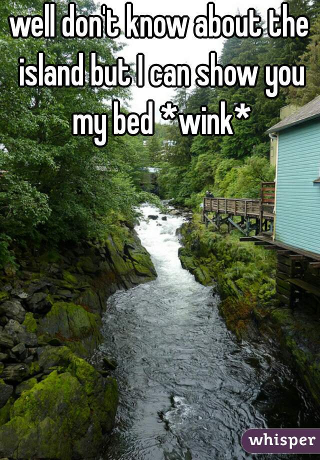 well don't know about the island but I can show you my bed *wink*

