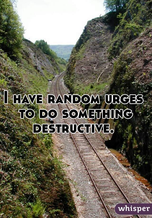 I have random urges to do something destructive. 
