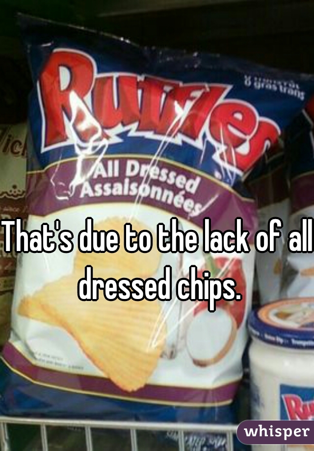 That's due to the lack of all dressed chips.