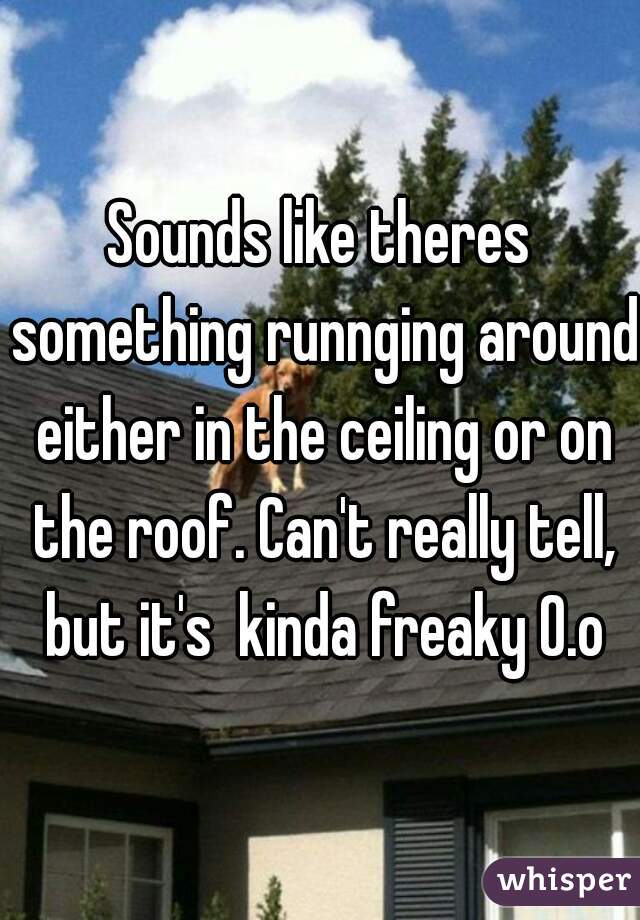 Sounds like theres something runnging around either in the ceiling or on the roof. Can't really tell, but it's  kinda freaky O.o