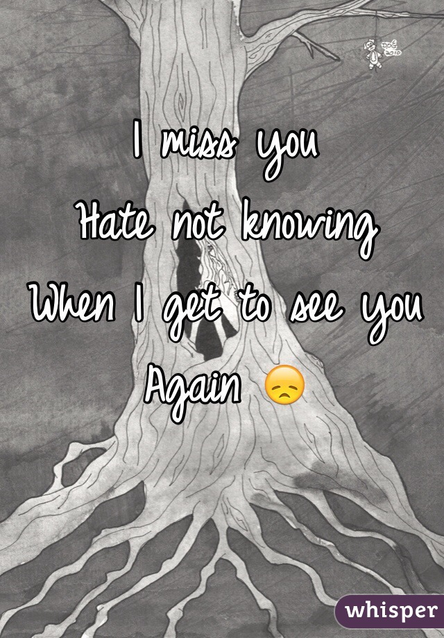 I miss you
Hate not knowing
When I get to see you
Again 😞