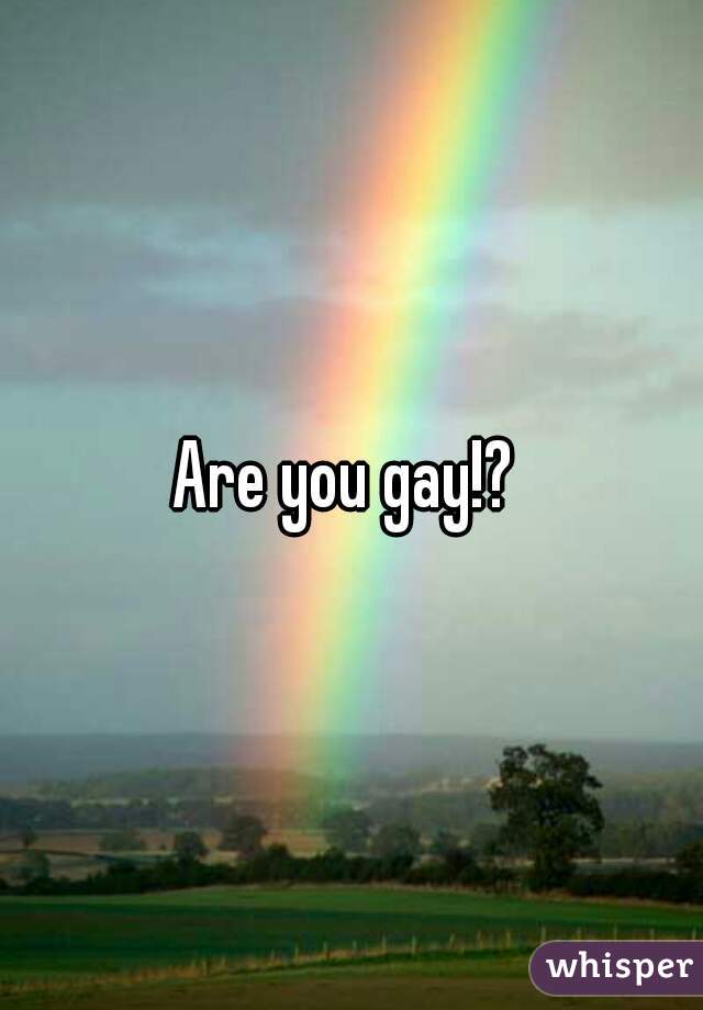 Are you gay!? 