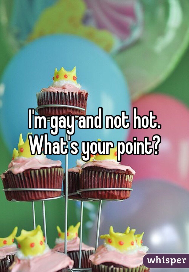 I'm gay and not hot. What's your point?