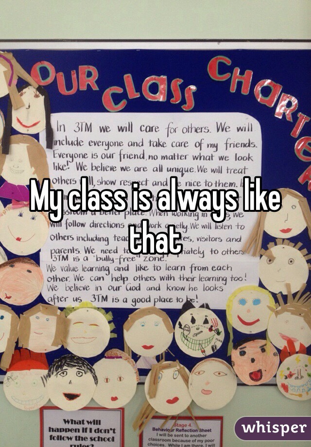 My class is always like that 