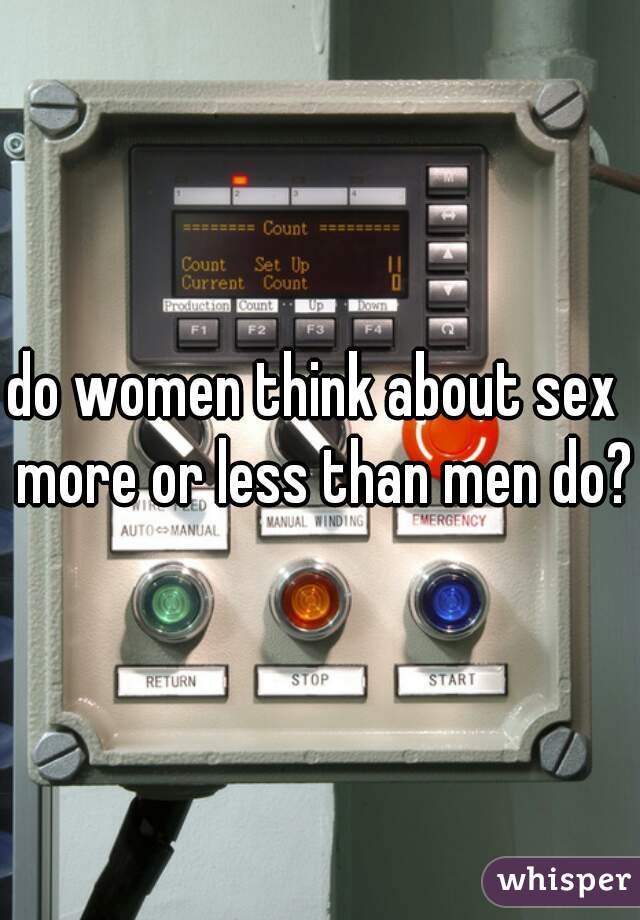 do women think about sex  more or less than men do?