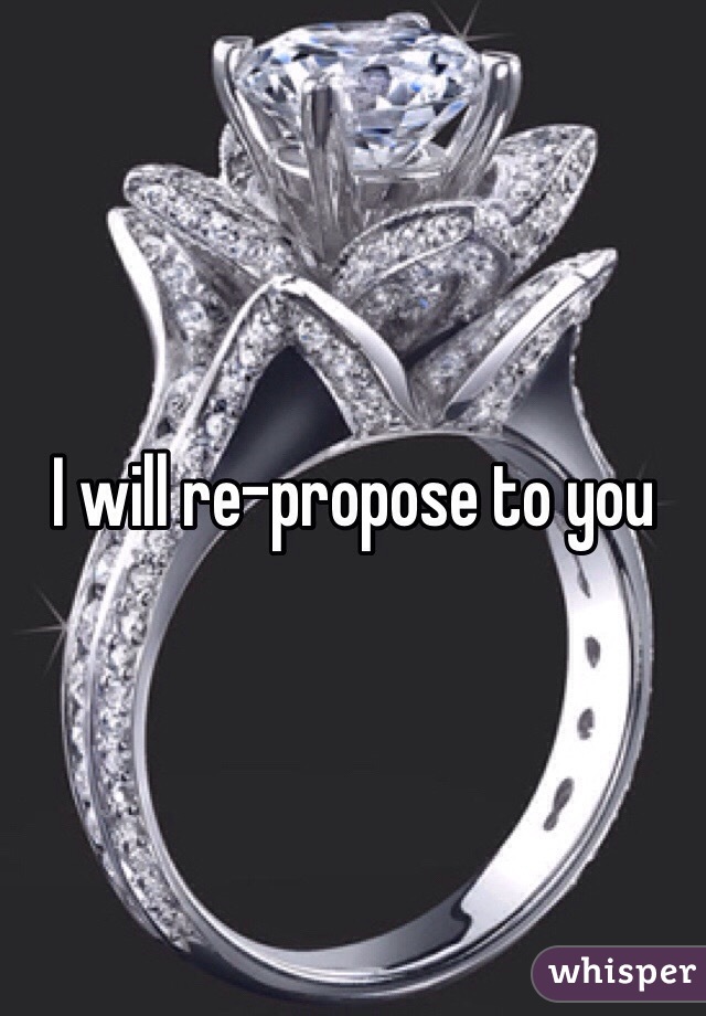 I will re-propose to you