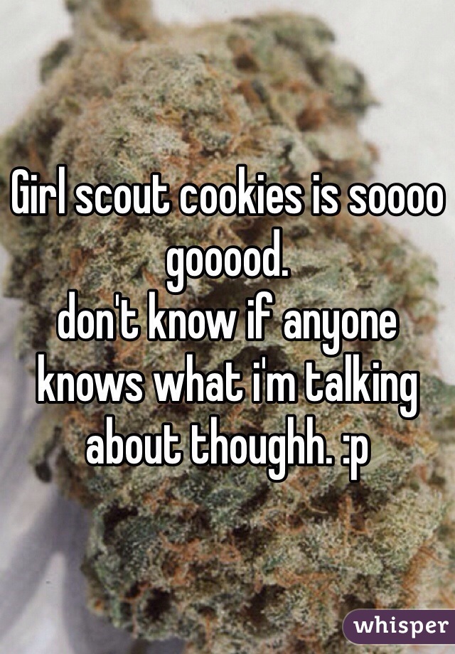 Girl scout cookies is soooo gooood. 
don't know if anyone knows what i'm talking about thoughh. :p