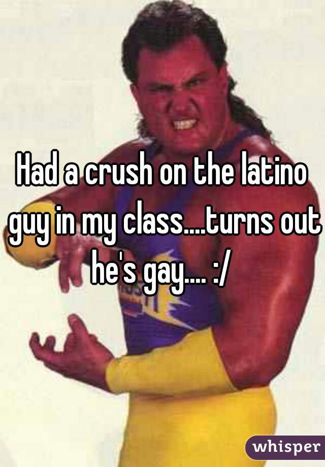 Had a crush on the latino guy in my class....turns out he's gay.... :/ 
