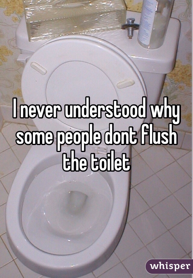I never understood why some people dont flush the toilet 