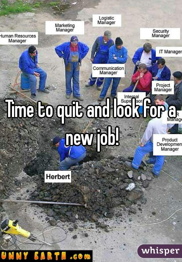 Time to quit and look for a new job!