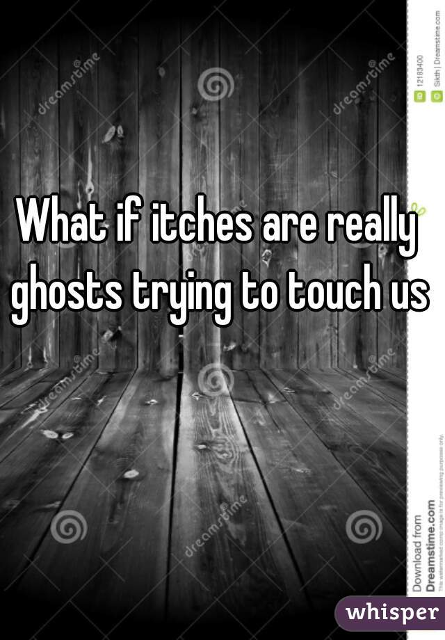What if itches are really ghosts trying to touch us