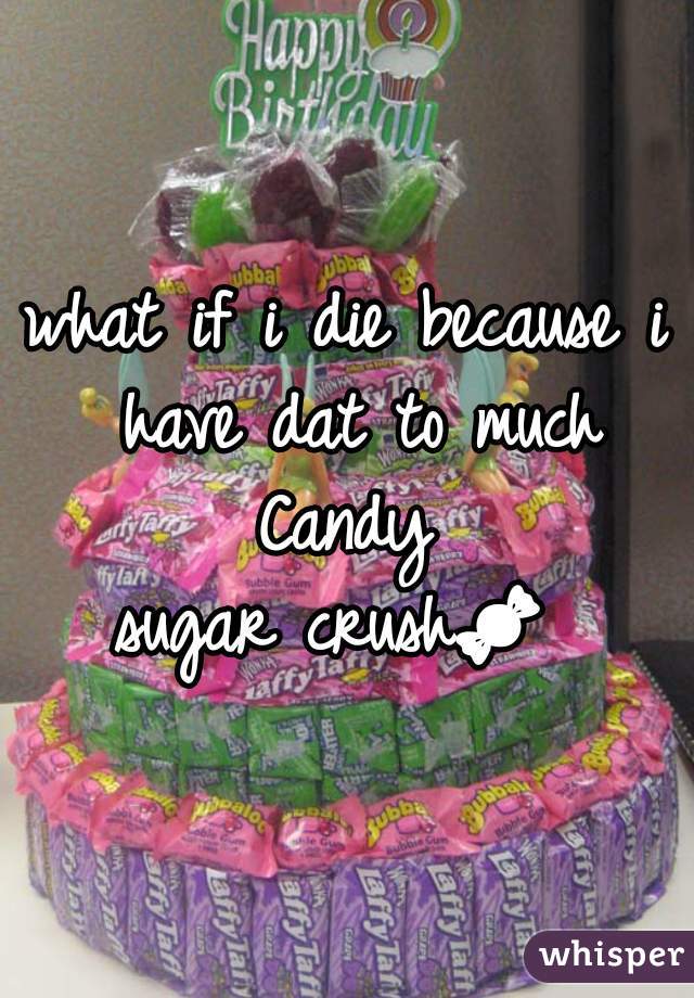 what if i die because i have dat to much Candy 
sugar crush🍬  