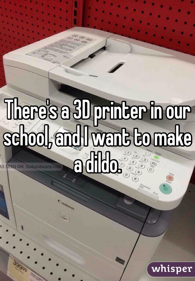 There's a 3D printer in our school, and I want to make a dildo. 