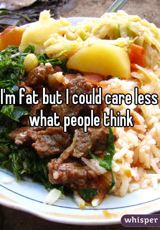 I'm fat but I could care less what people think