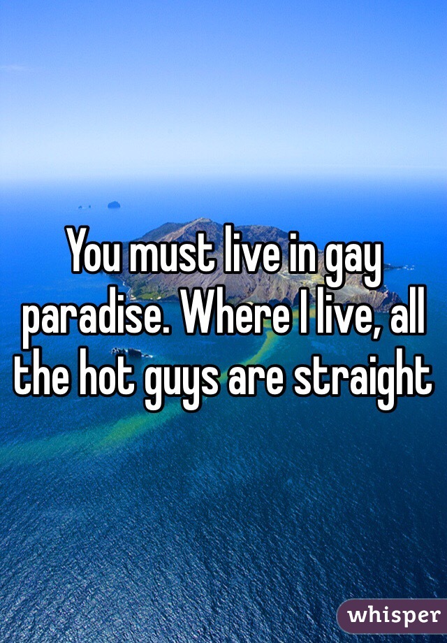 You must live in gay paradise. Where I live, all the hot guys are straight 