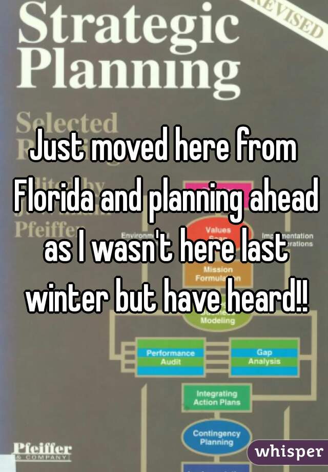 Just moved here from Florida and planning ahead as I wasn't here last winter but have heard!!