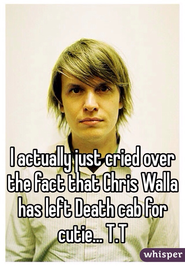 I actually just cried over the fact that Chris Walla has left Death cab for cutie... T.T