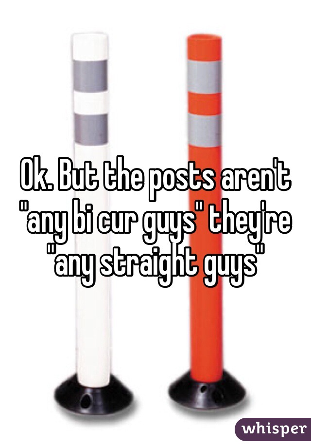 Ok. But the posts aren't "any bi cur guys" they're "any straight guys" 