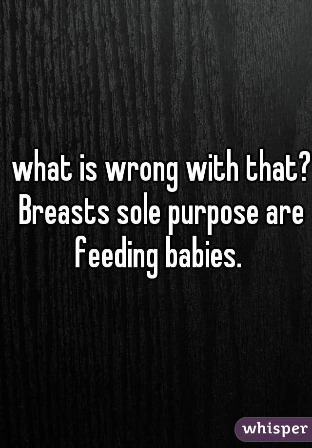  what is wrong with that?  Breasts sole purpose are feeding babies.