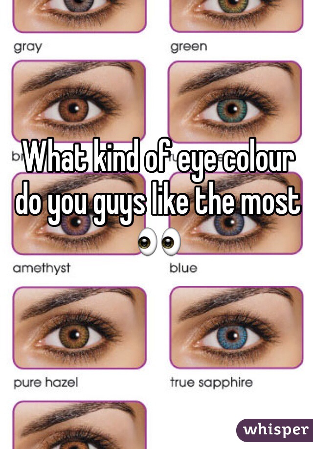 What kind of eye colour do you guys like the most 👀