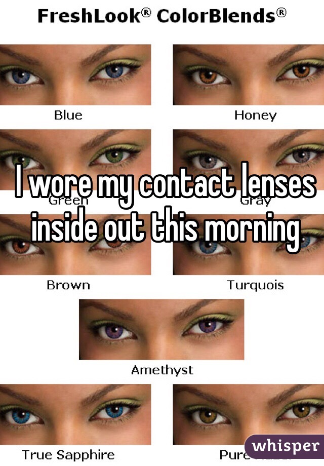 I wore my contact lenses inside out this morning
