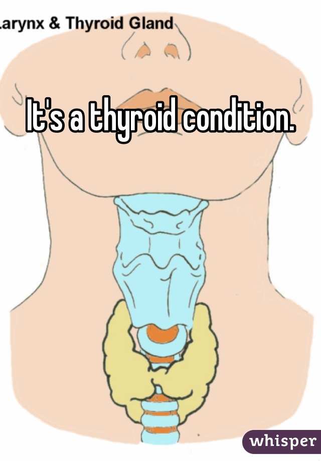 It's a thyroid condition.