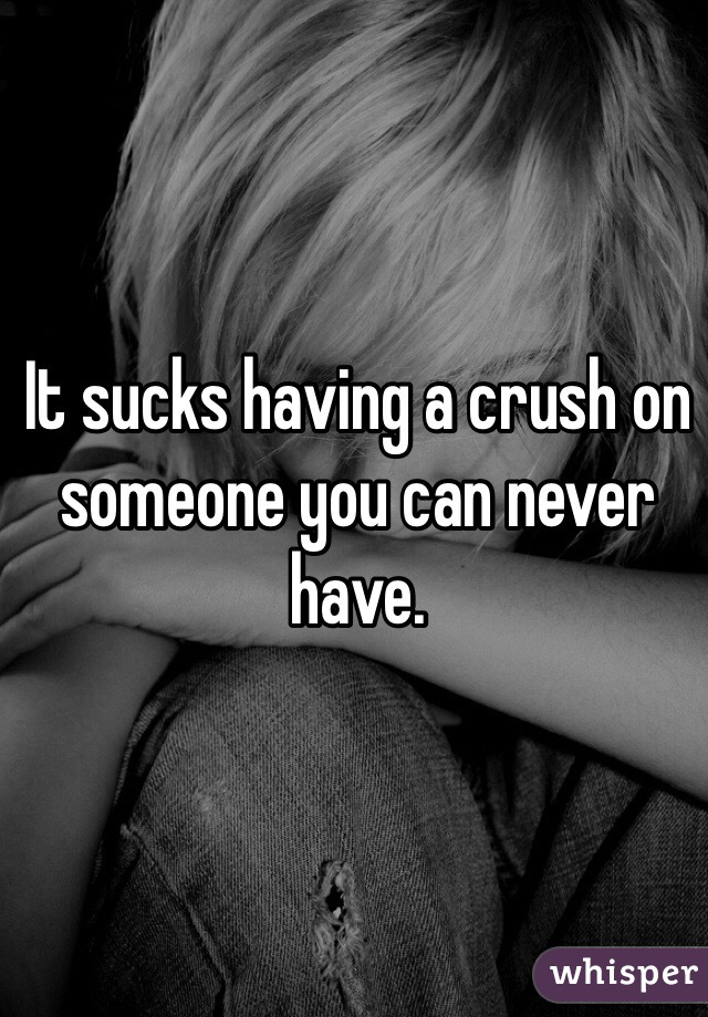 It sucks having a crush on someone you can never have. 
