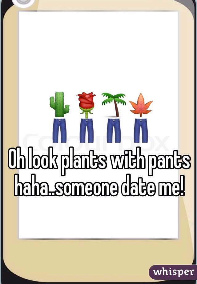 🌵🌹🌴🍁                   
👖👖👖👖
Oh look plants with pants haha..someone date me! 