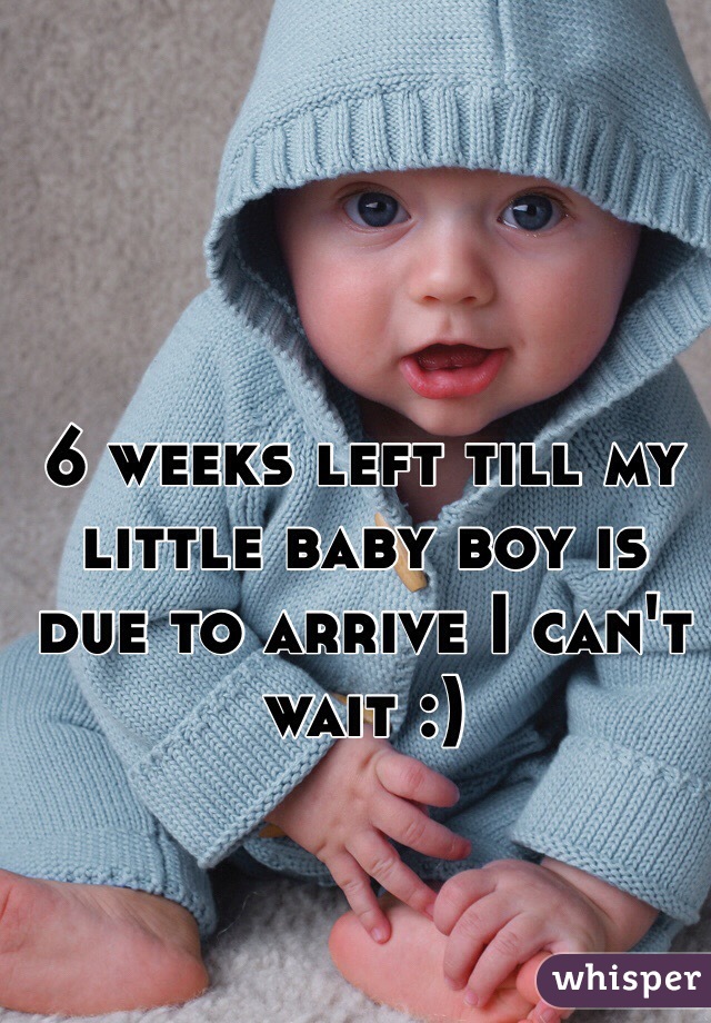 6 weeks left till my little baby boy is due to arrive I can't wait :) 