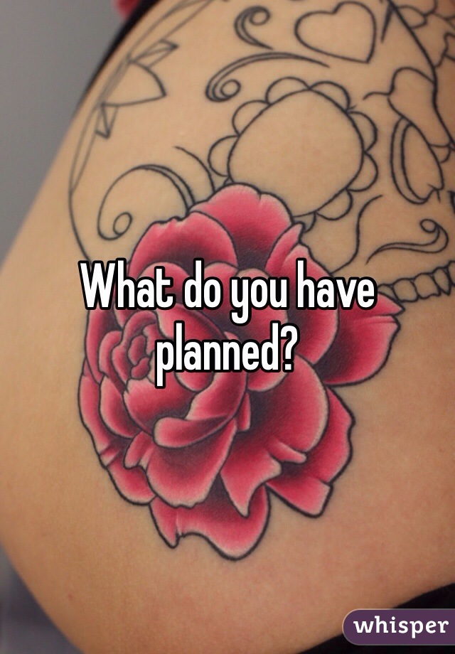What do you have planned?