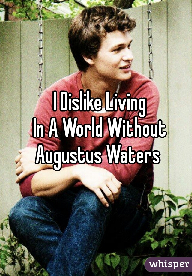 I Dislike Living
In A World Without
Augustus Waters 