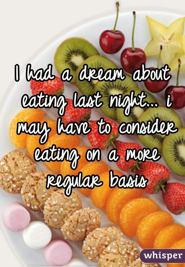 I had a dream about eating last night... i may have to consider eating on a more regular basis