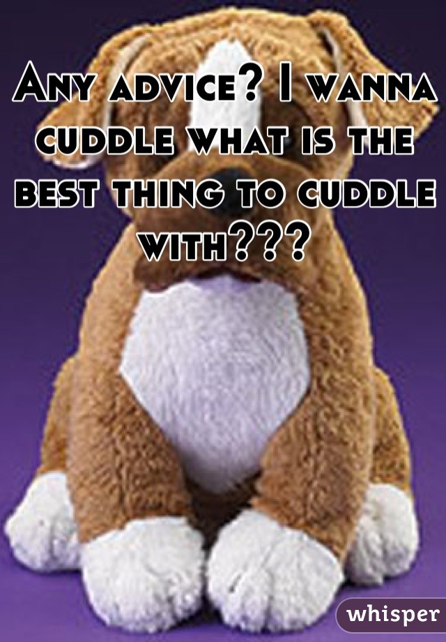 Any advice? I wanna cuddle what is the best thing to cuddle with???