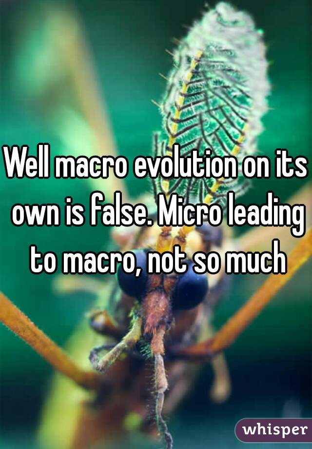 Well macro evolution on its own is false. Micro leading to macro, not so much