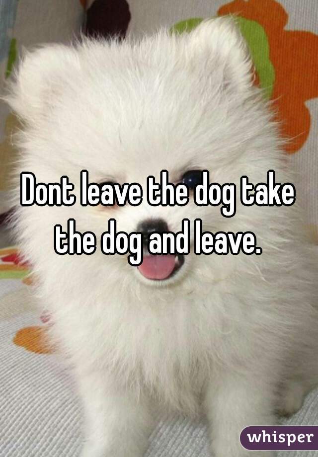 Dont leave the dog take the dog and leave. 