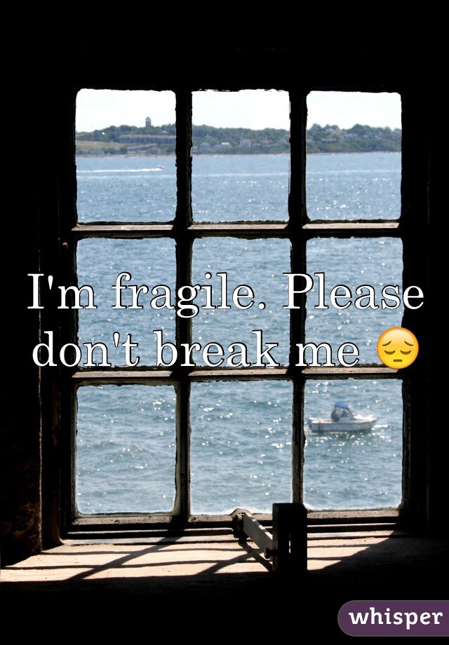 I'm fragile. Please don't break me 😔