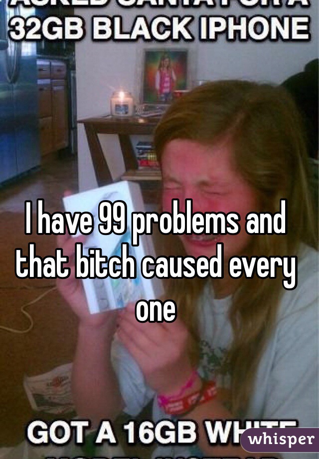 I have 99 problems and that bitch caused every one