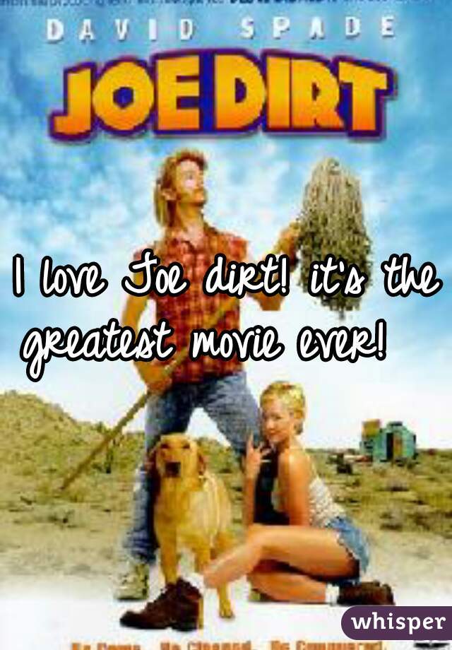 I love Joe dirt! it's the greatest movie ever!   