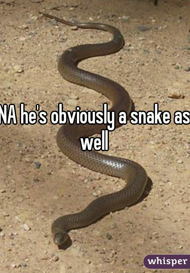 NA he's obviously a snake as well 
