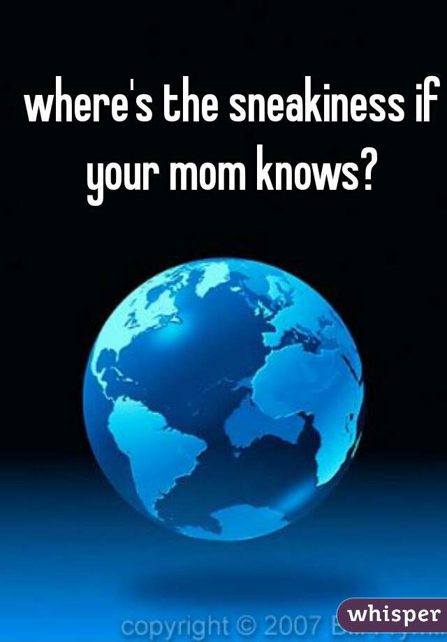 where's the sneakiness if your mom knows? 