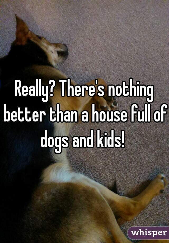 Really? There's nothing better than a house full of dogs and kids!  