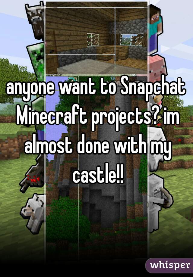 anyone want to Snapchat Minecraft projects? im almost done with my castle!!