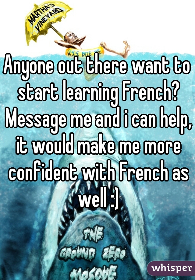 Anyone out there want to start learning French? Message me and i can help, it would make me more confident with French as well :)