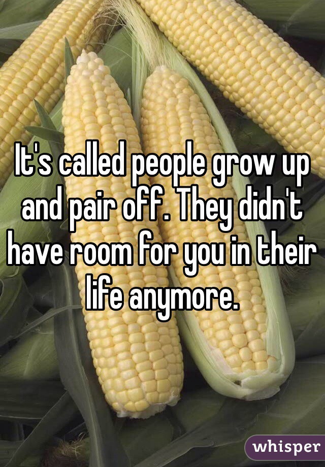 It's called people grow up and pair off. They didn't have room for you in their life anymore.