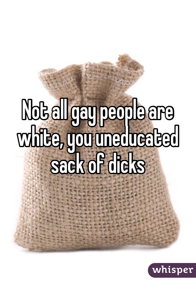 Not all gay people are white, you uneducated sack of dicks