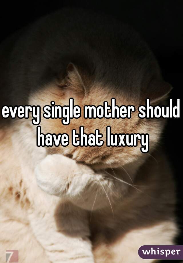 every single mother should have that luxury