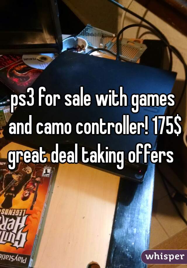 ps3 for sale with games and camo controller! 175$ great deal taking offers  